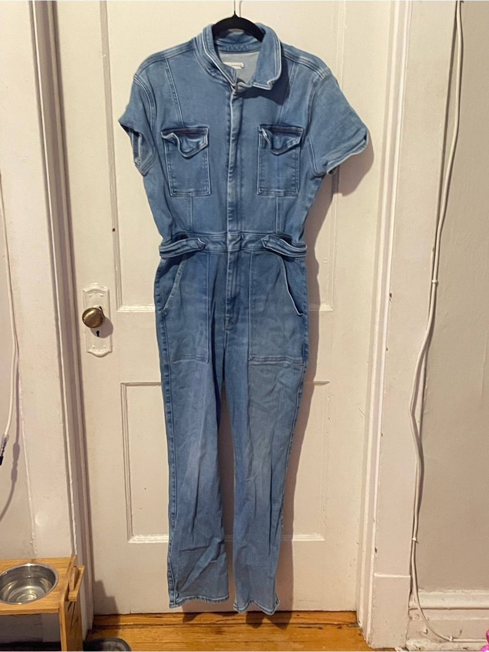 Light Blue Denim One-Piece Jumpsuit